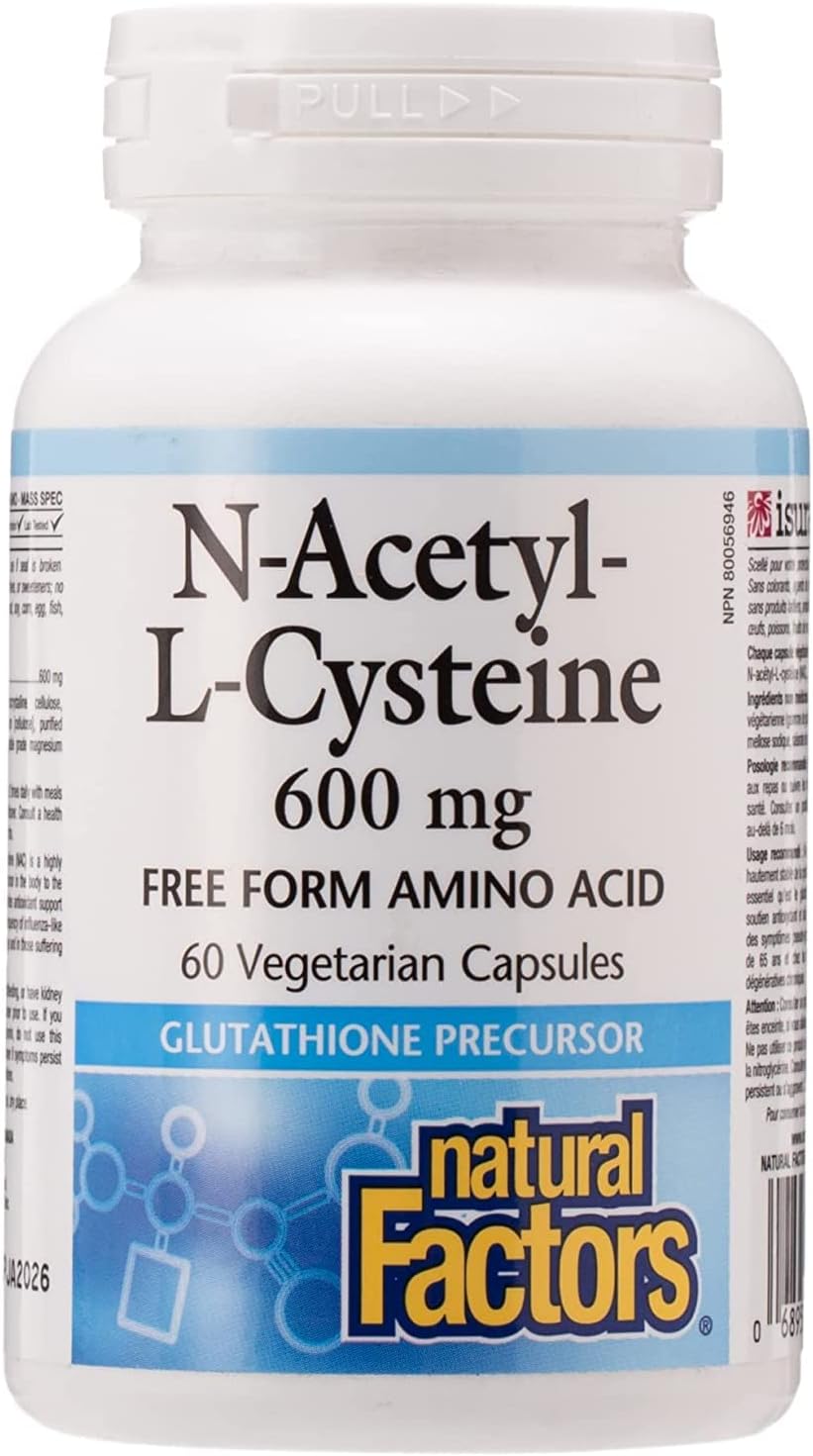 العوامل الطبيعية N-Acetyl-L-Cysteine N-Acetyl-L-Cysteine 600 ملغ 60 كبسولة نباتية