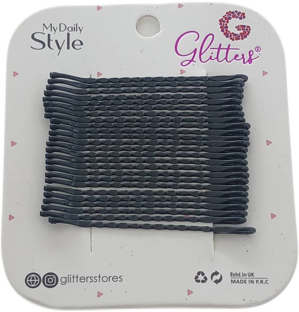 Glitters Black Hairpin Glt1222 - 12 Pcs