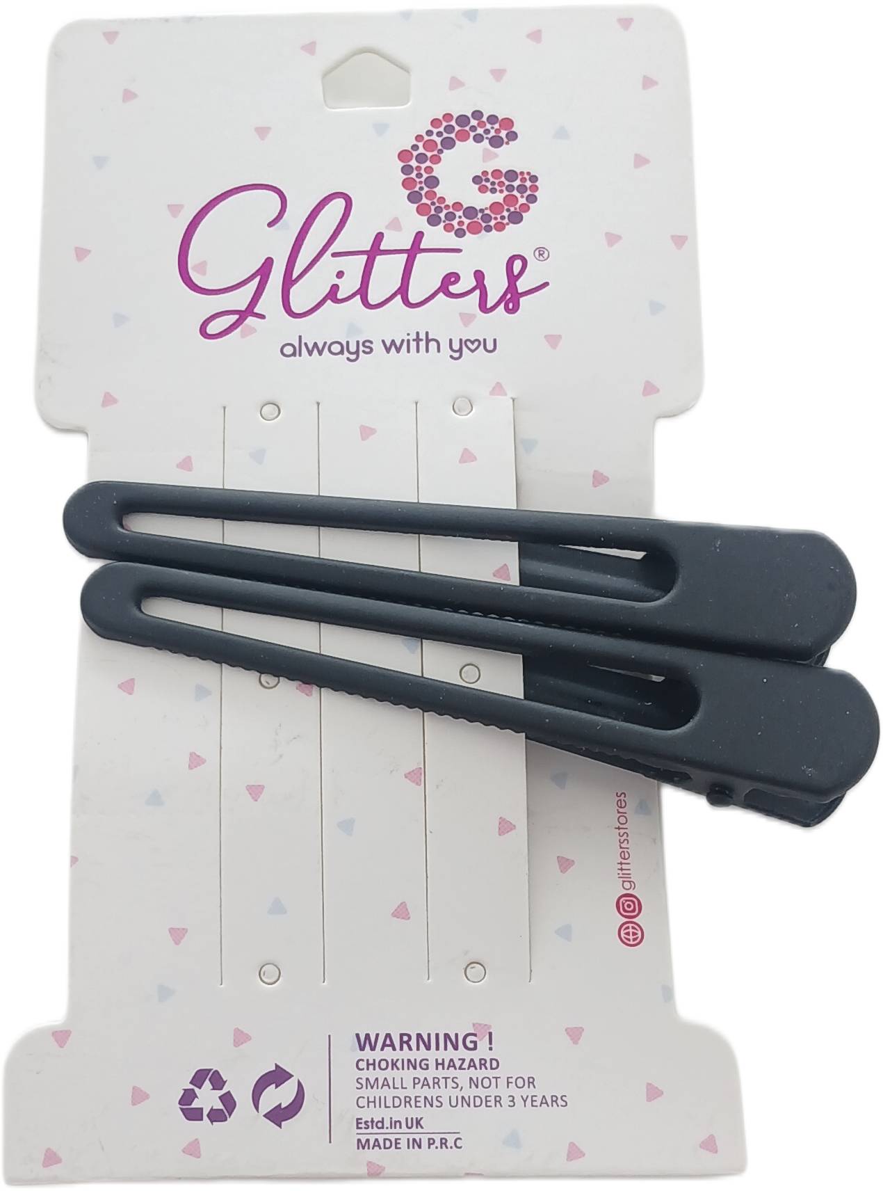 Glitters Black Clip Glt2862 - 2 Pcs