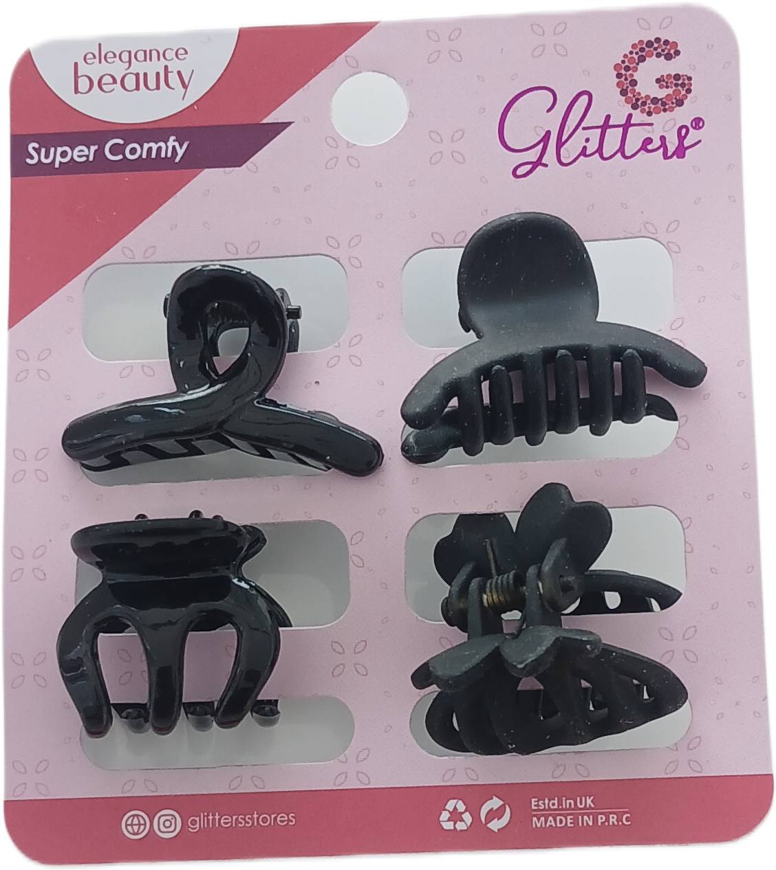 Glitters Claw Clip Glt2827 - 4 Pcs
