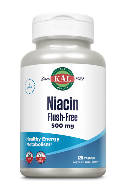 Kal Niacin Flush-Free 500mg 120 Vege Capsules