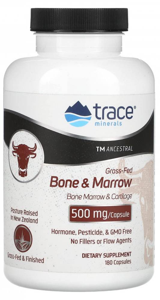 Trace Minerals Grass Fed Bone & Marrow 500 mg - 180 Capsules