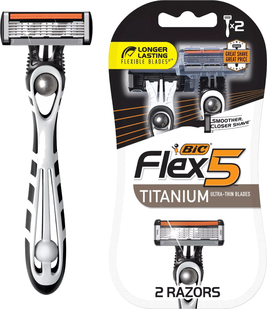 بيك ماكينة حلاقة فليكس 5 هايبرد للرجال مع عبوات إعادة التعبئة