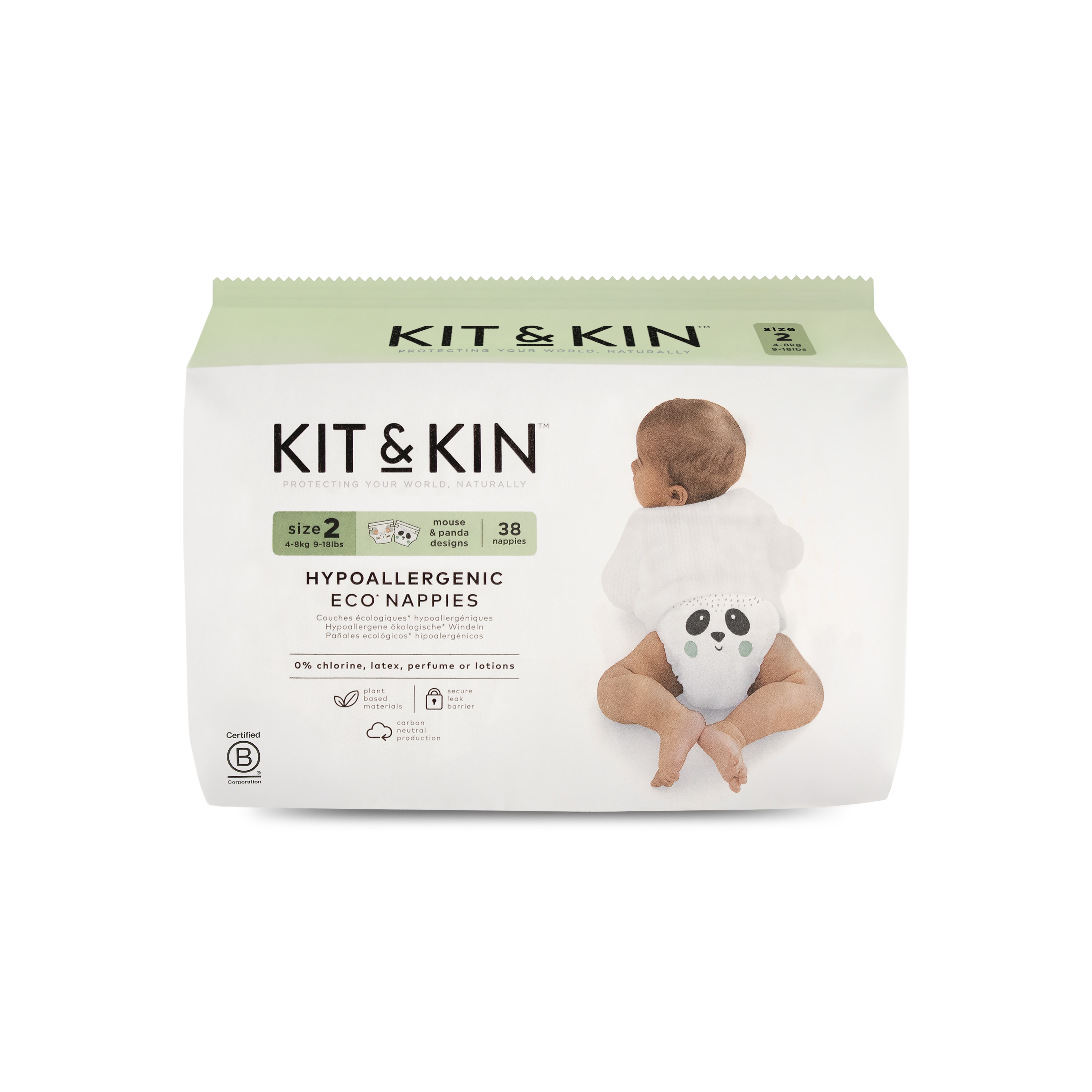 Kit & Kin Eco Diapers Size 2 38-Pack