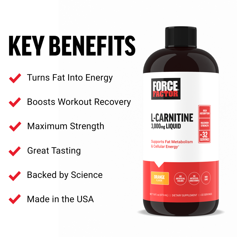 Force Factor L-Carnitine Liquid-3,000 Mg-16 Fl Oz (473 Ml)