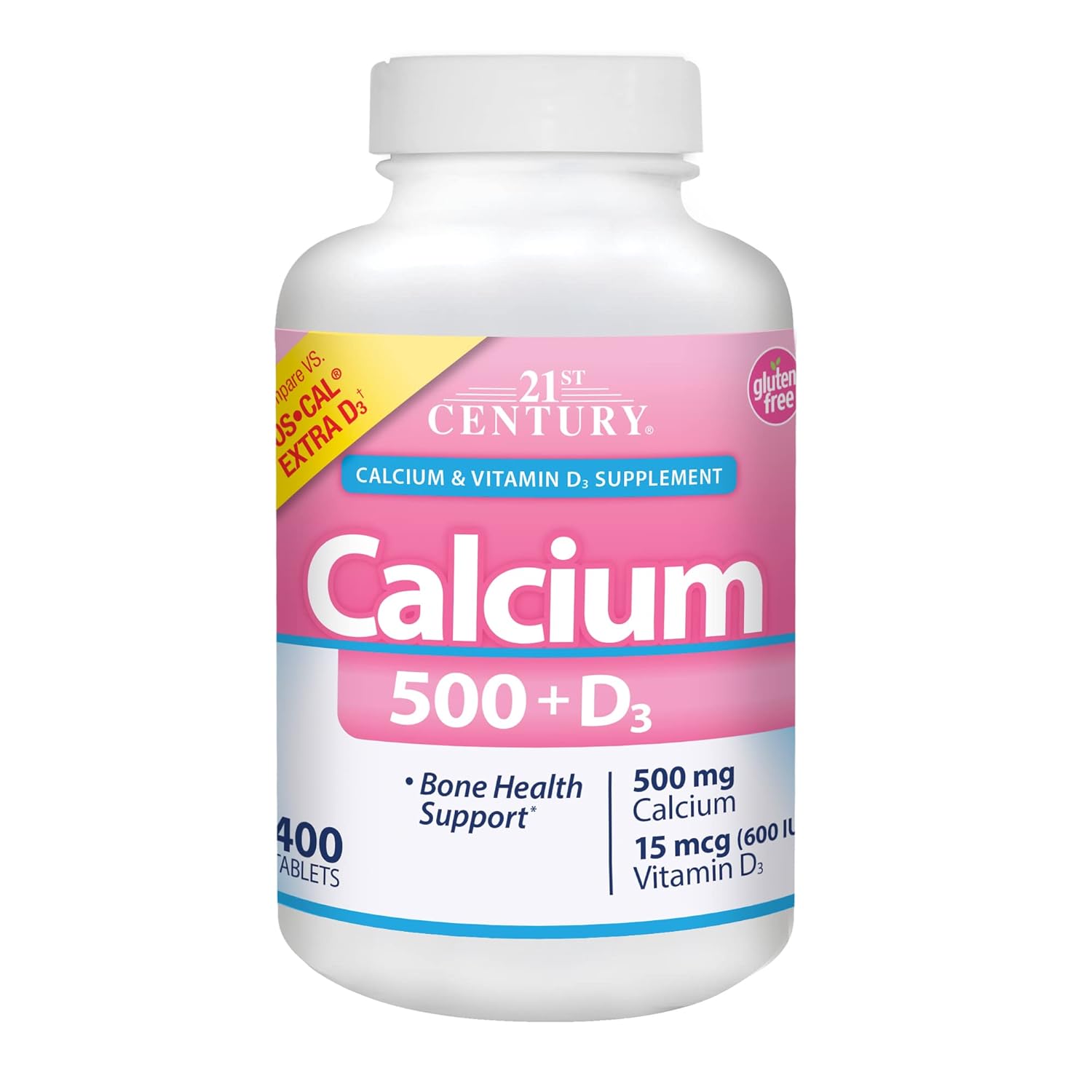 21 سنشري كالسيوم 500 ملغ + إكسترا د 400 (400 قرص)
