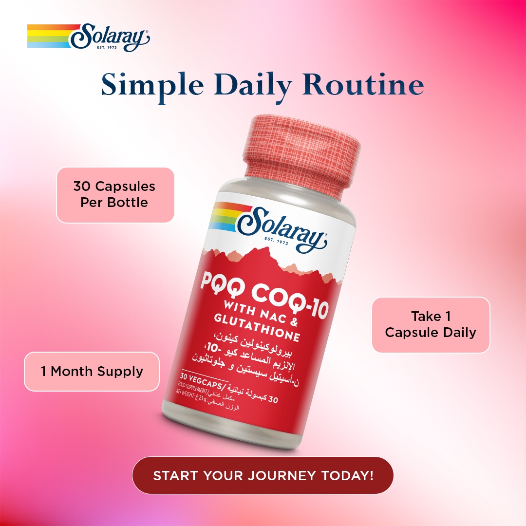 Solaray PQQ CoQ-10 with NAC & Glutathione - 30 Capsules