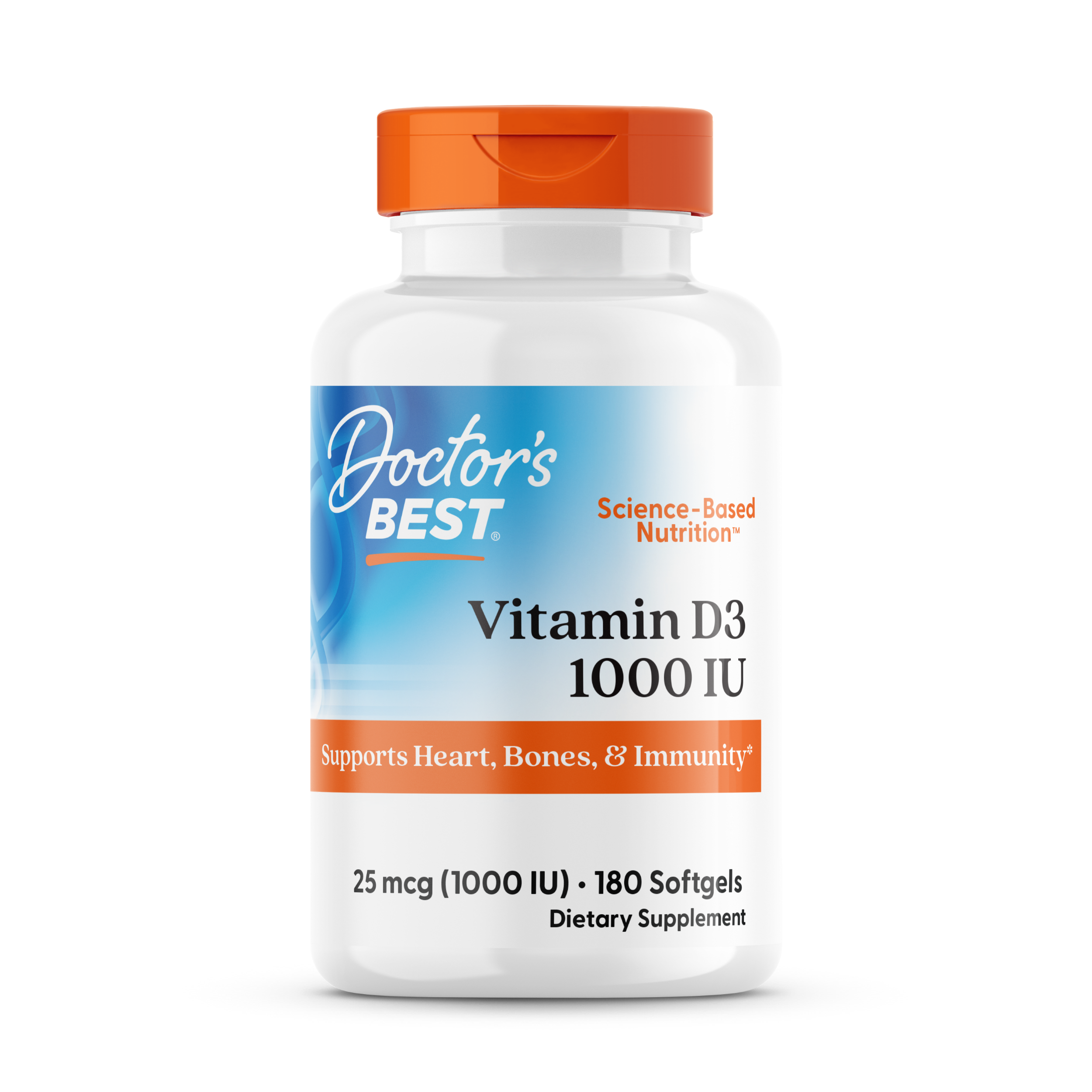 Doctor'S Best Vitamin D3 25 Mcg 1000 Iu 180 Softgels