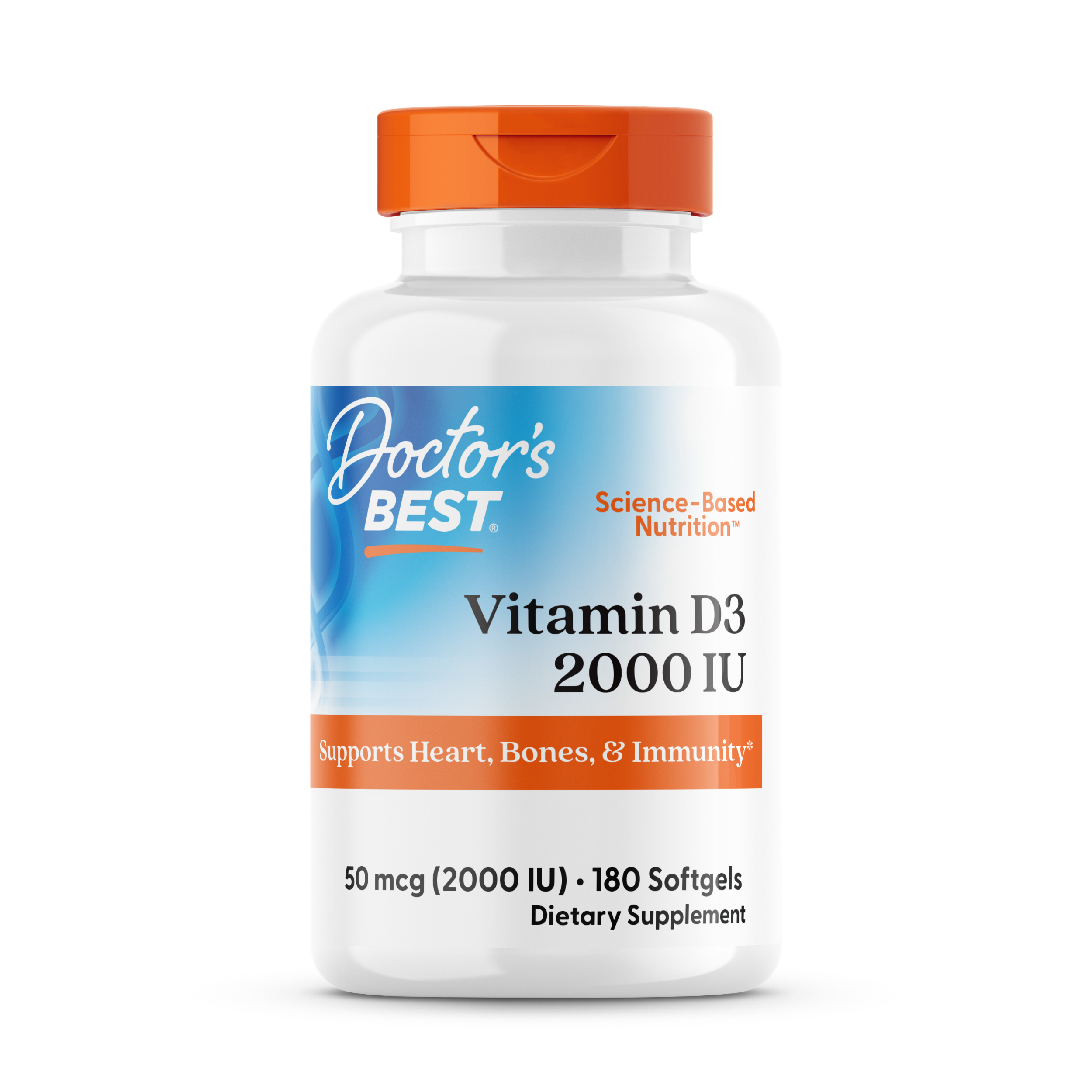 Doctor'S Best Vitamin D3 50 Mcg 2000 Iu 180 Softgel