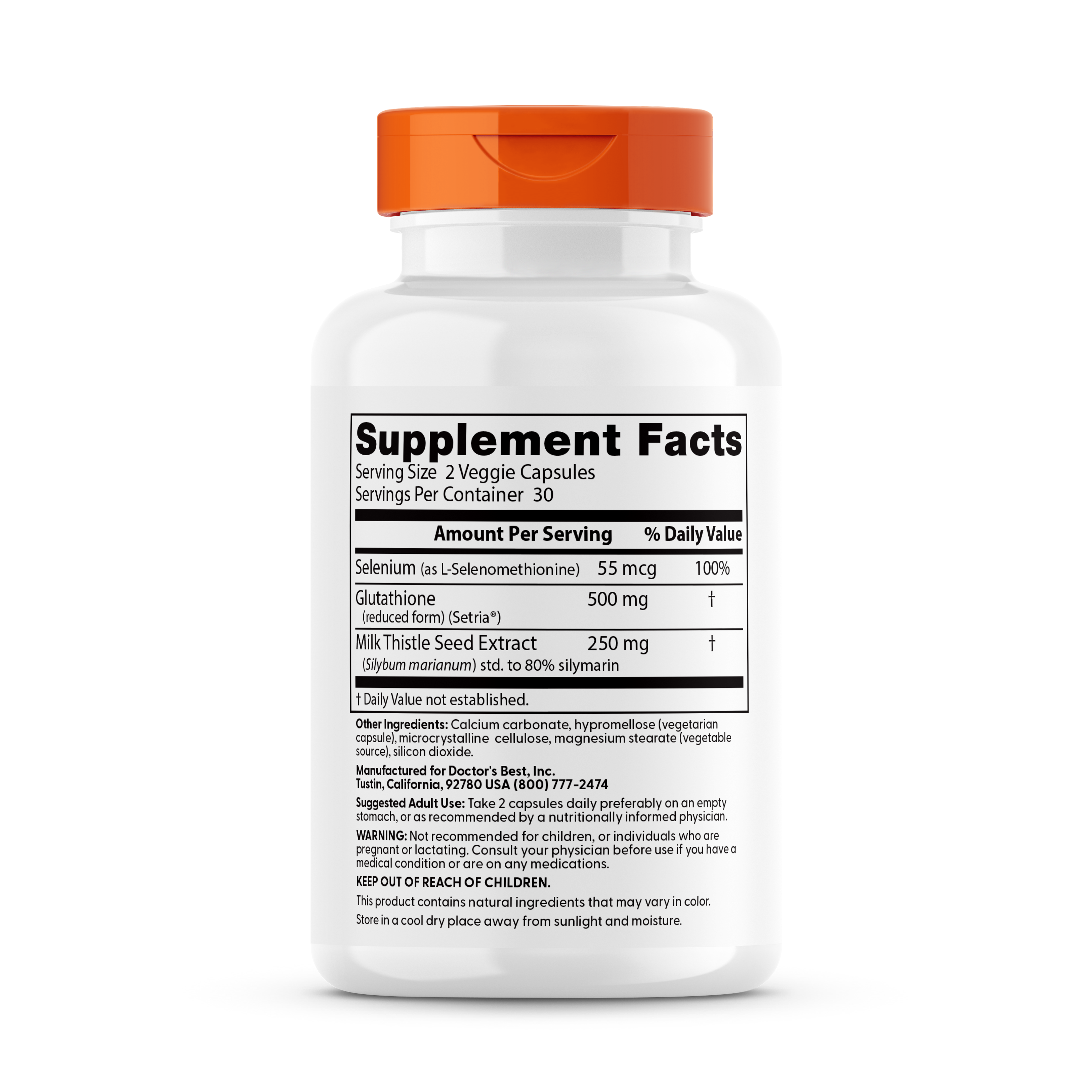 Doctor'S Best Glutathione + Milk Thistle 60 Cap