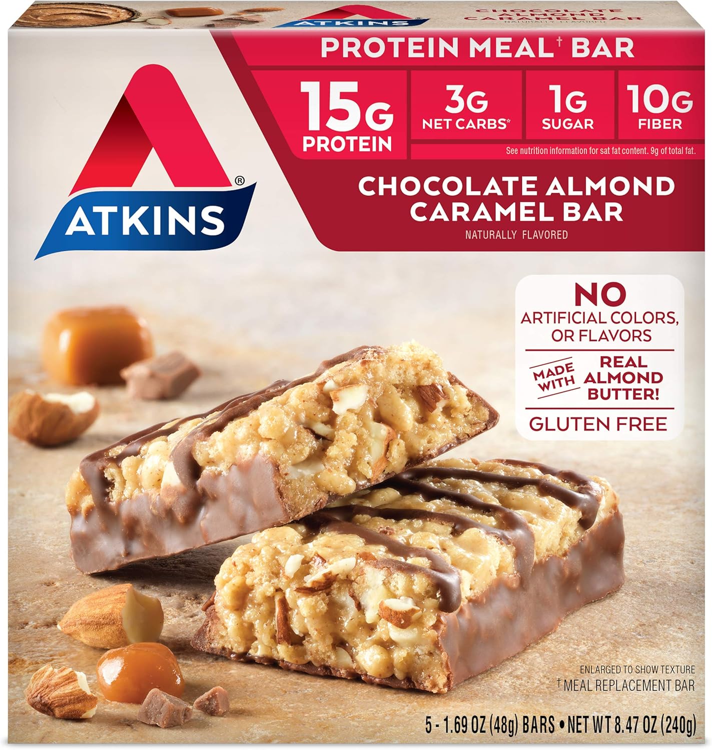 Atkins Meal Chocolate Almond Caramel Bar - 5pack