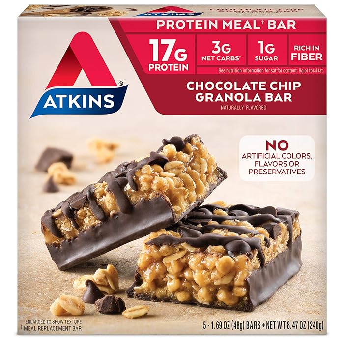 Atkins Meal Chocolate Chip Granola Bar - 5pack