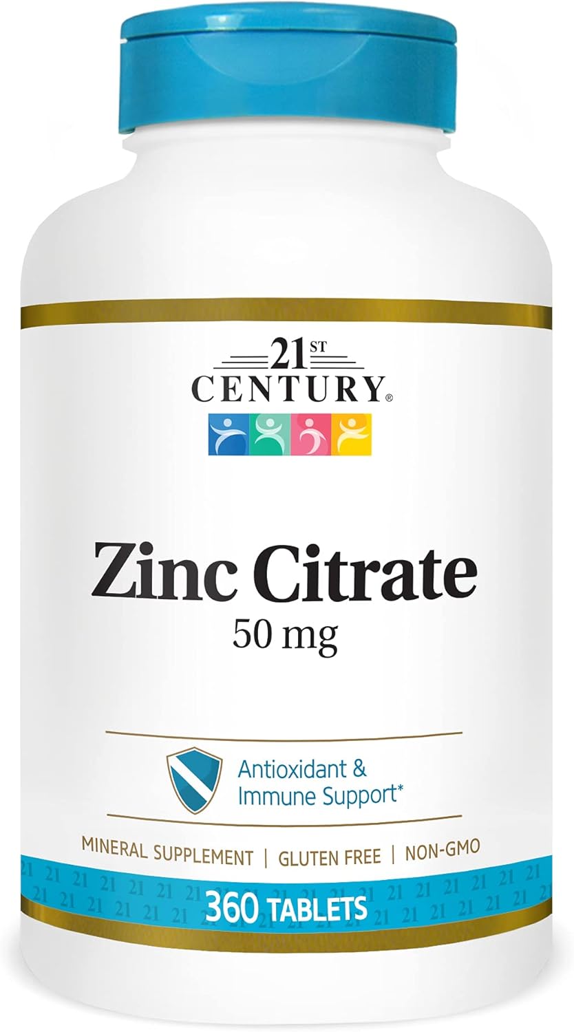 21st Century Zinc 50 mg (Citrate) 360 Tablets