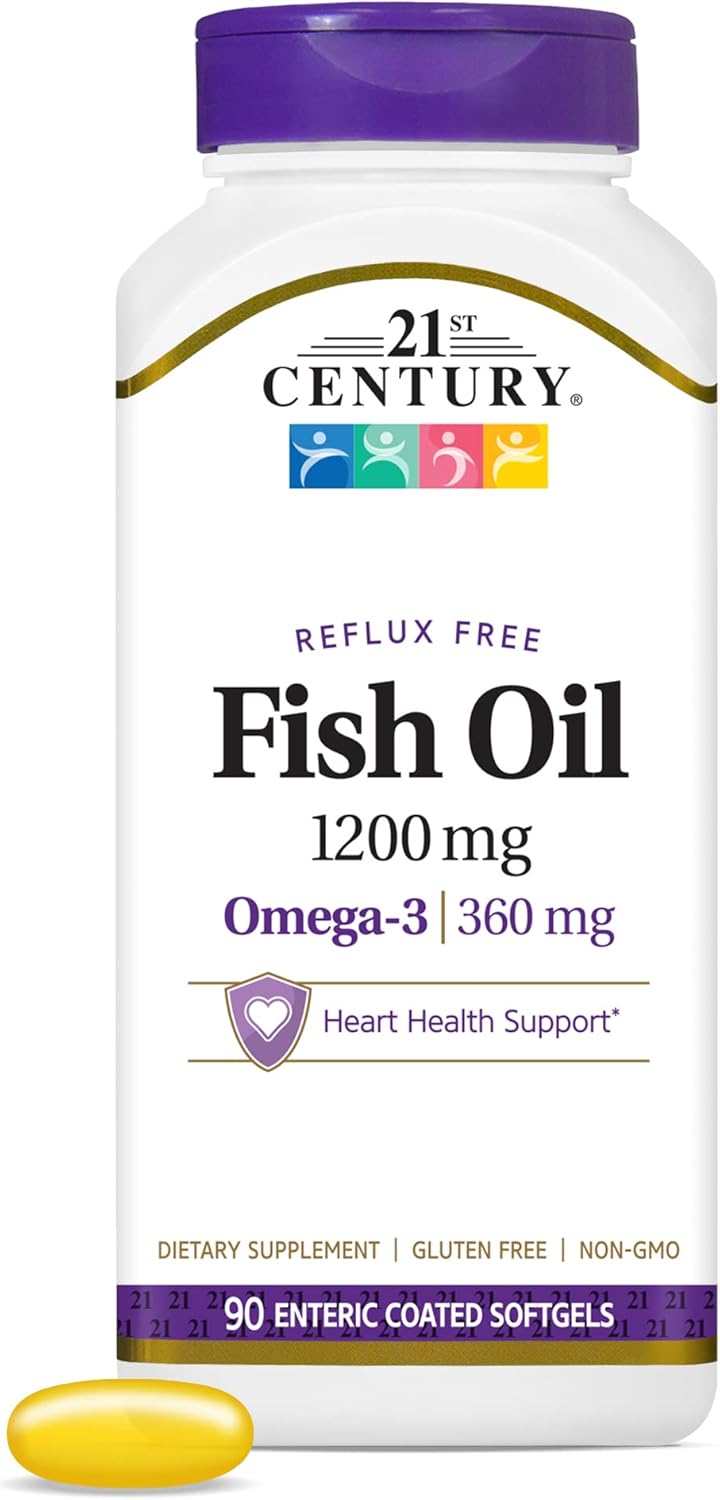 21st Century Fish Oil 1200 mg Enteric Coated 90 Softgels