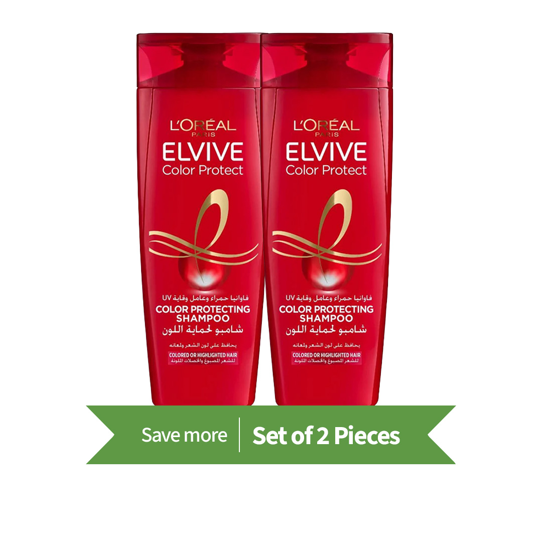 L'Oréal Elvive Colour Protect Caring Shampoo - 400 ml 2 Pcs