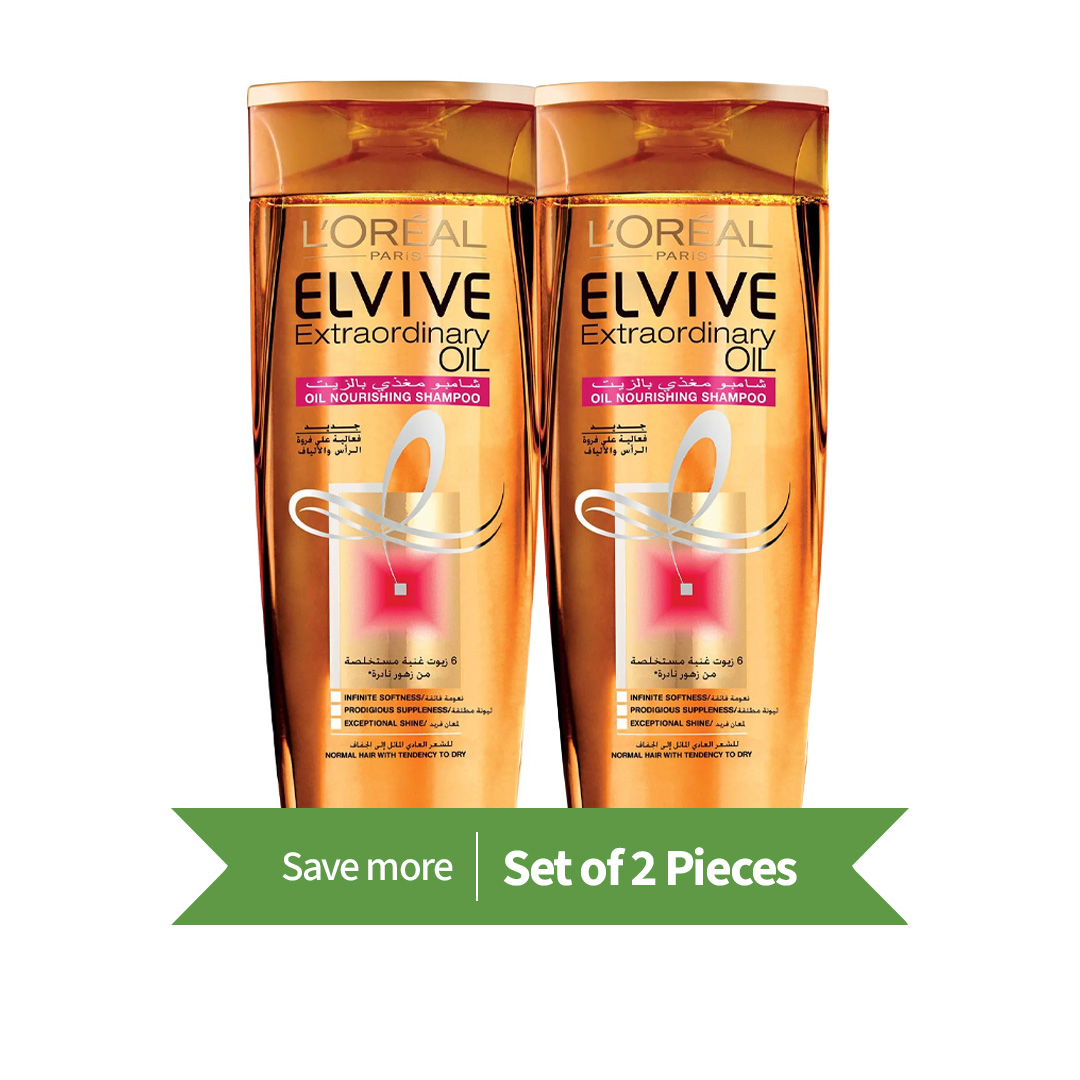 L'Oréal Elvive Extraordinary Oil Shampoo - 400 ml 2 Pcs