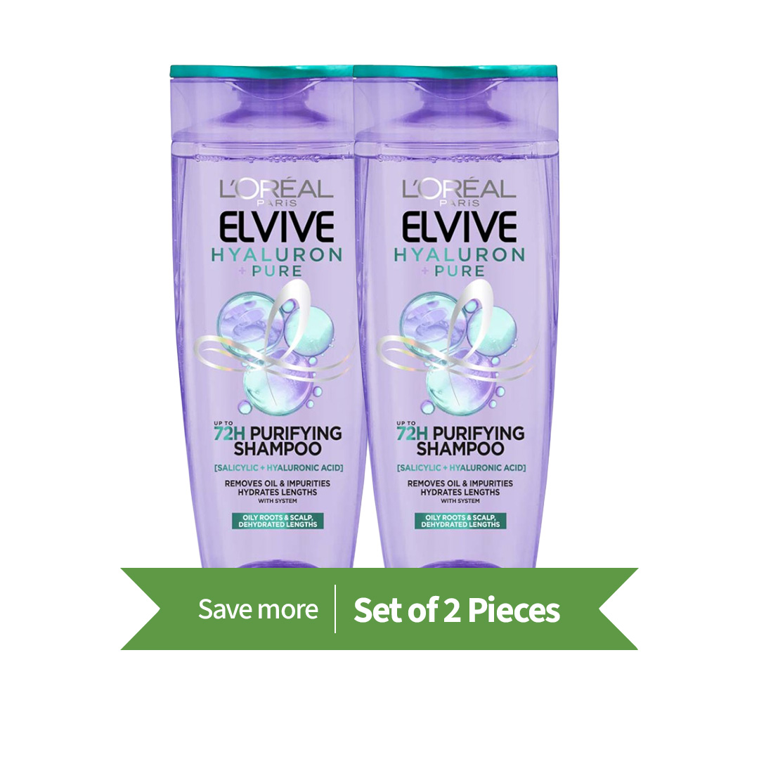 L'Oréal Elvive Hyaluron Pure Shampoo - 400 ml Twin Pack