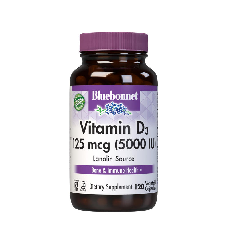 Bluebonnet Nutrition Vitamin D3 125 mcg 5000 IU 120 Capsules