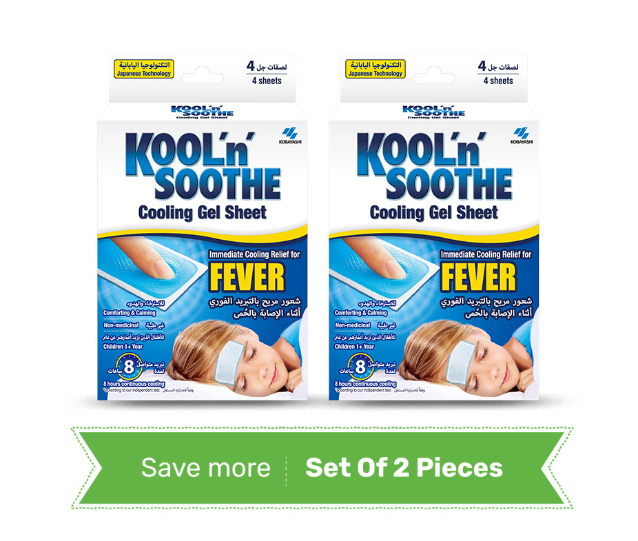 Kool 'n' Soothe Cooling Gel Fever Relief for Children - 4 Pieces (Pack of 2)