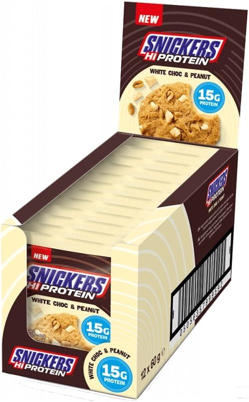 Snickers White Chocolate Peanut Protein Baked Cookie 12 Pcs - 60 gm