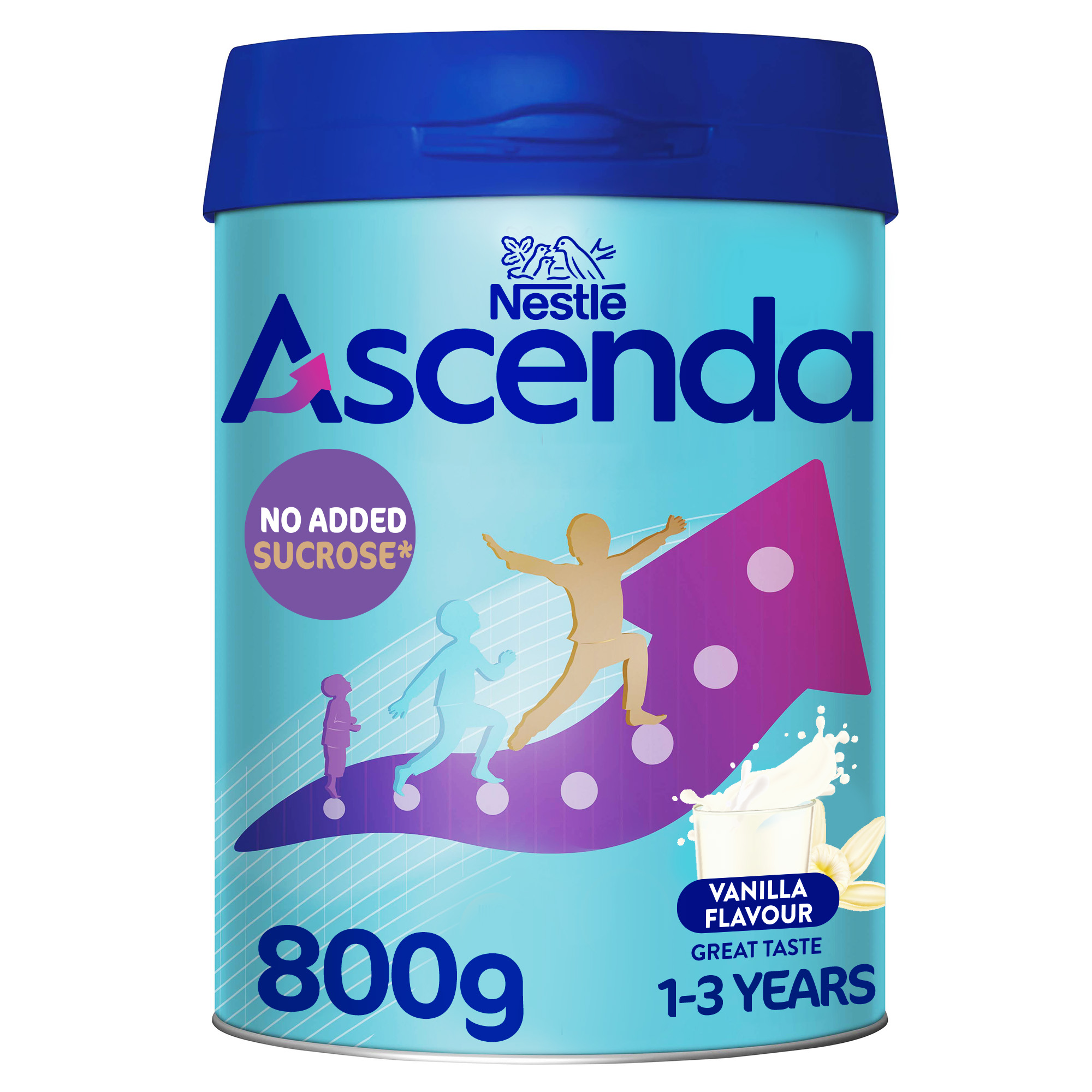 أسيندا حليب نكهة الفانيليا للنمو لعمر سنة فأكثر 800 جم