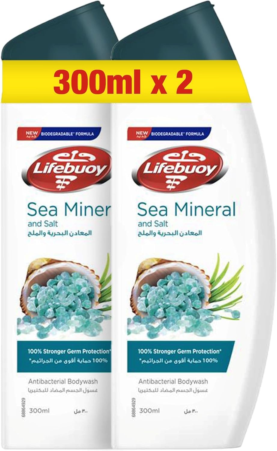 LIFEBUOY Body Wash, Sea Mineral and Salt,  300ml x 2