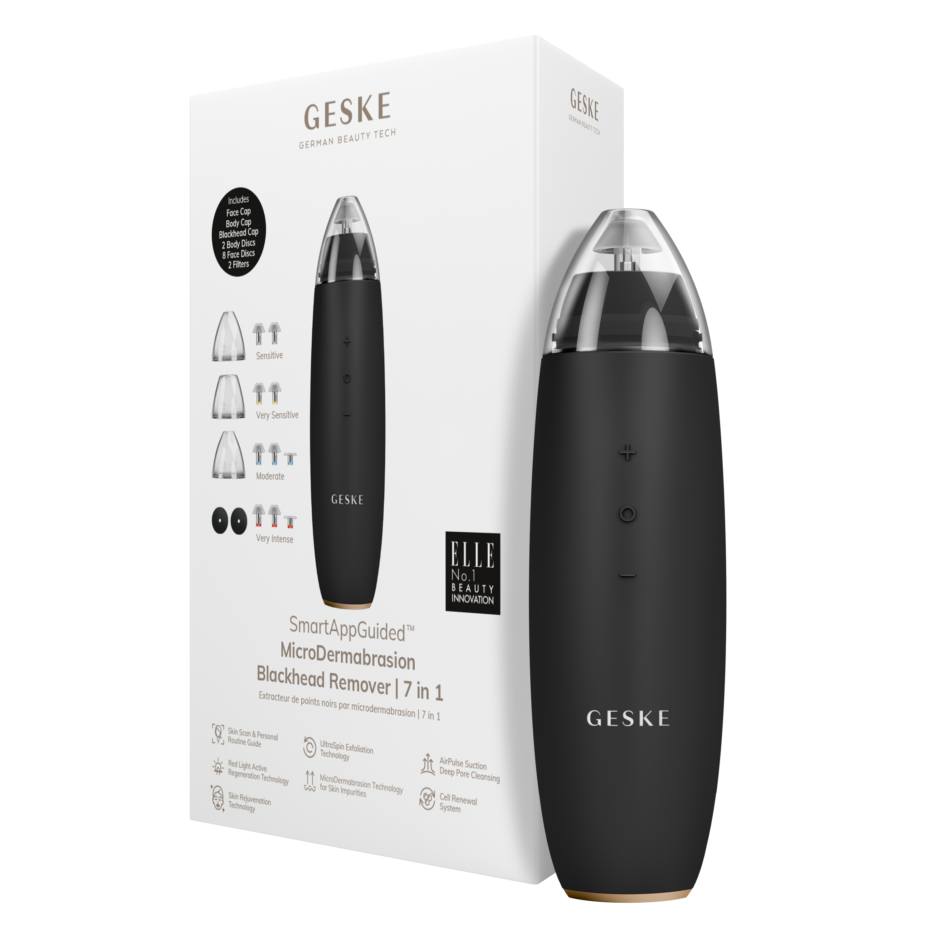 GESKE Micro Derma Brasion Blackhead Remover 7 In 1 Gray