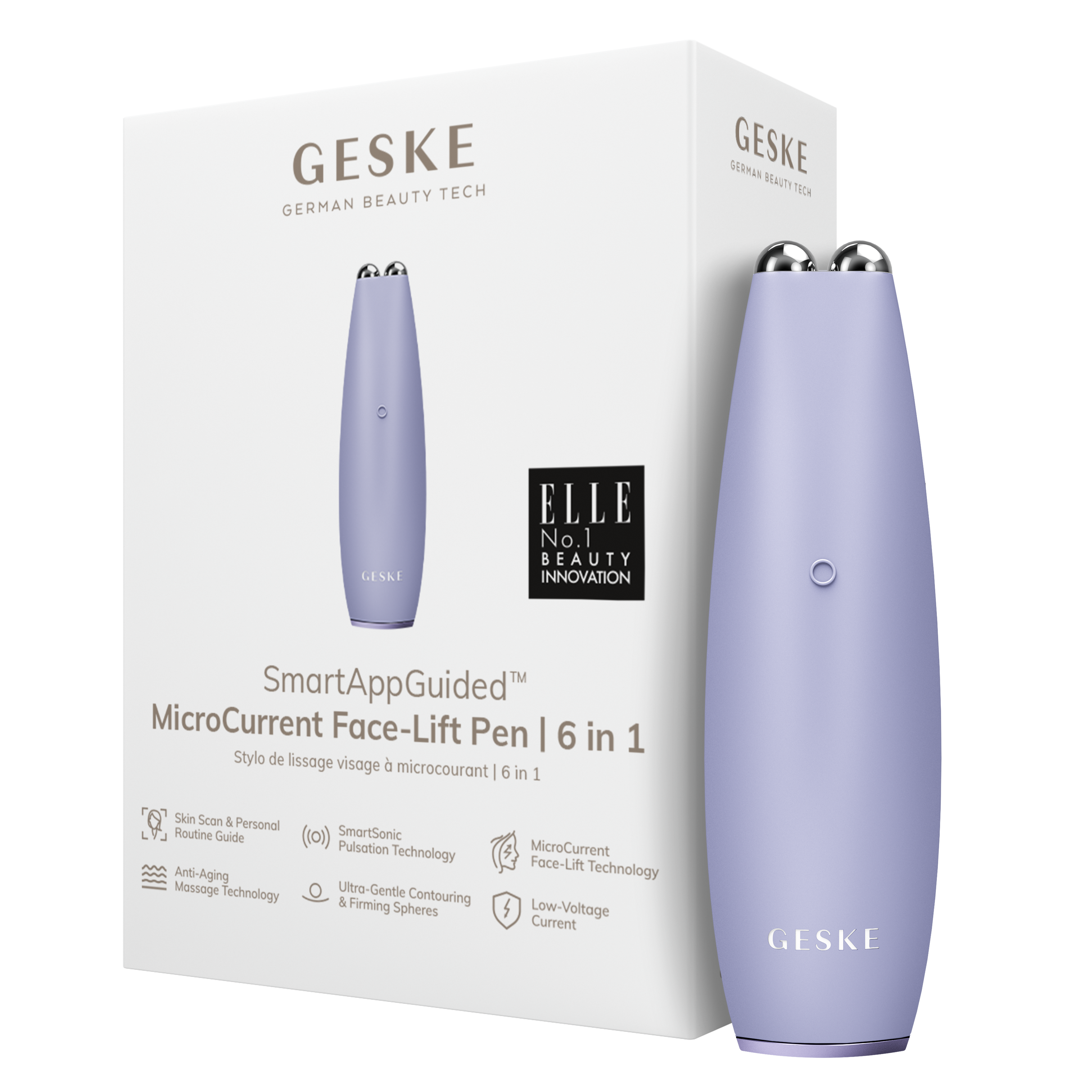 Geske Microcurrent Face Lift Pen 6 In 1 Purple