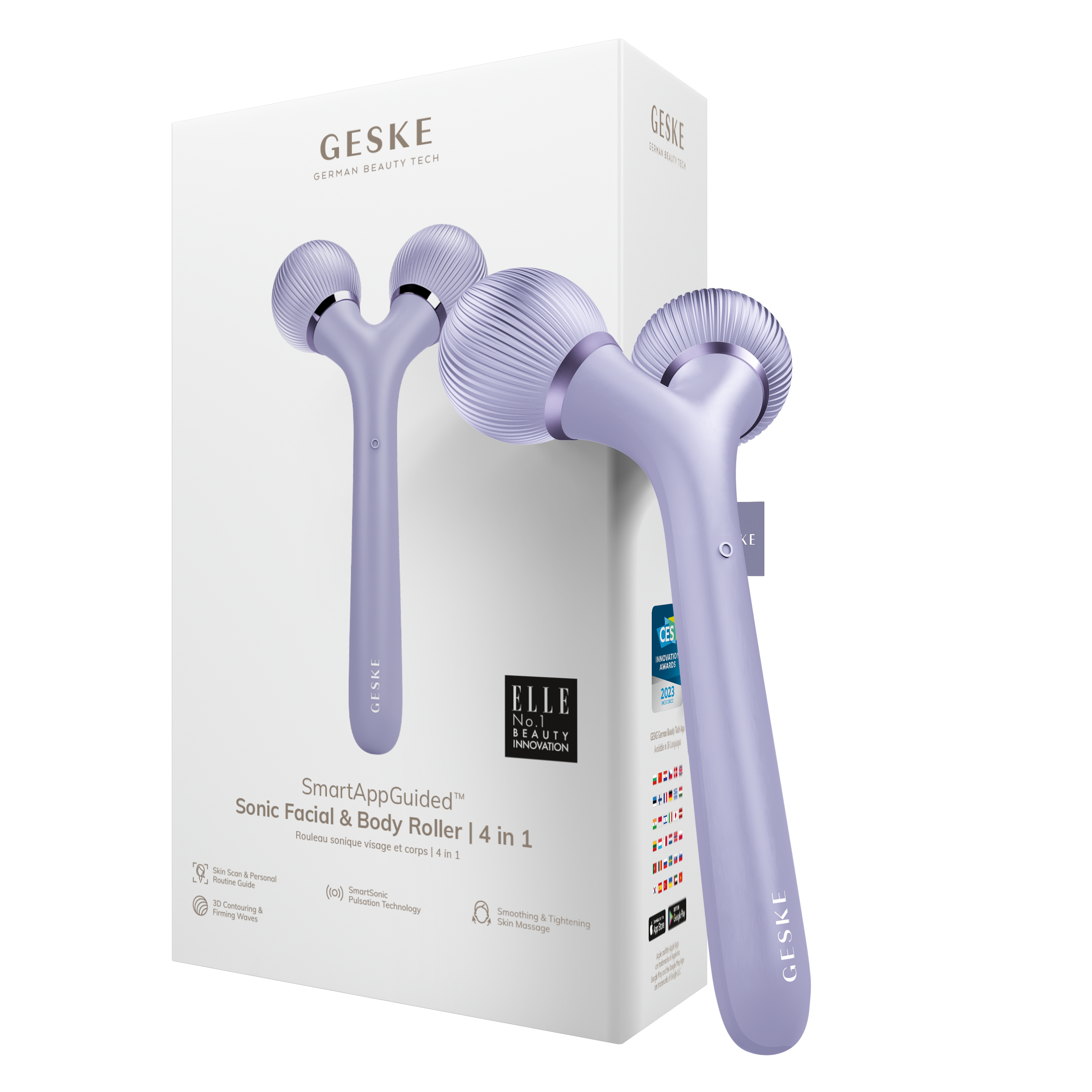جيسكي Sonic Facial And Body Roller 4 In 1 Purple