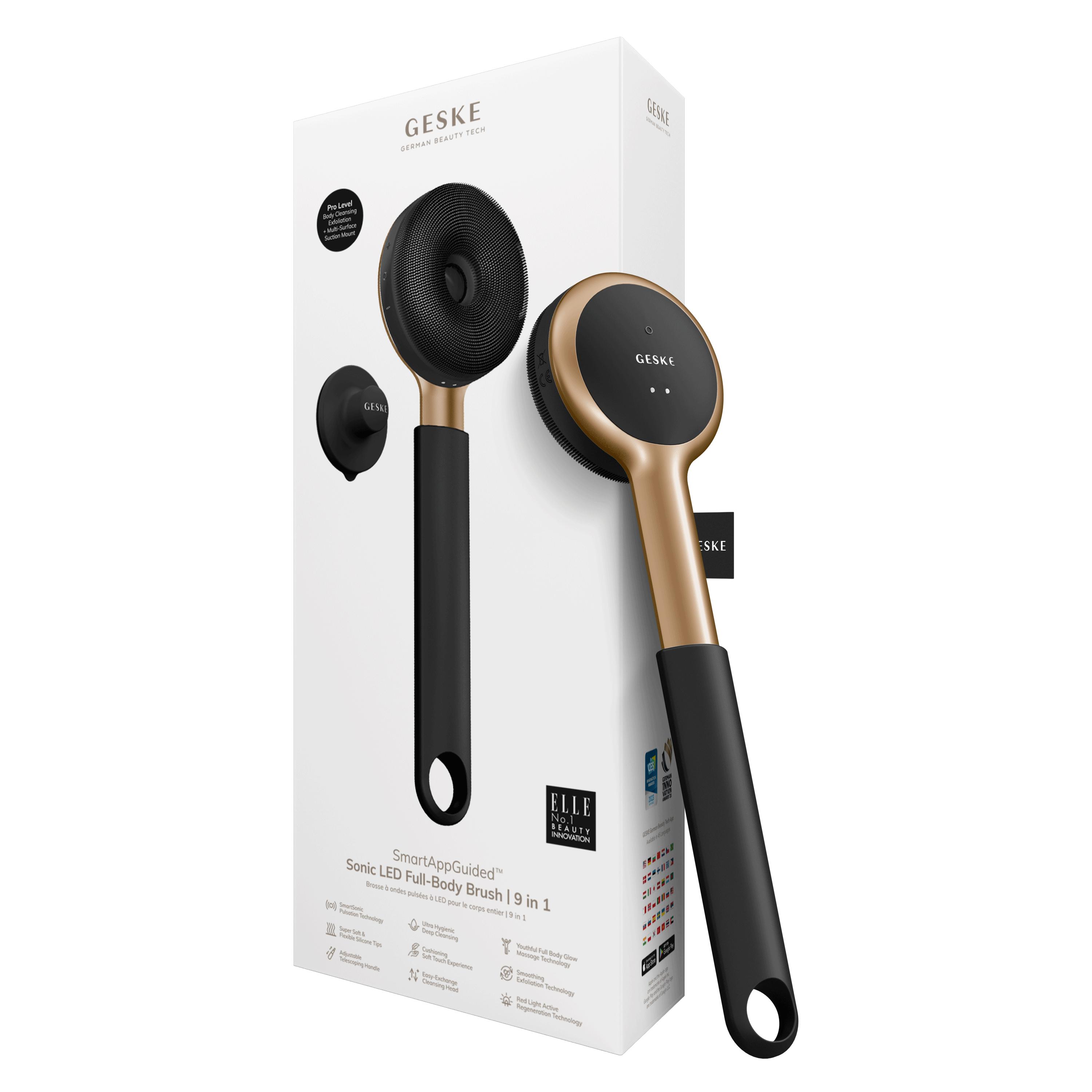 GESKE Sonic Led Full Body Brush 9 In 1 Gray