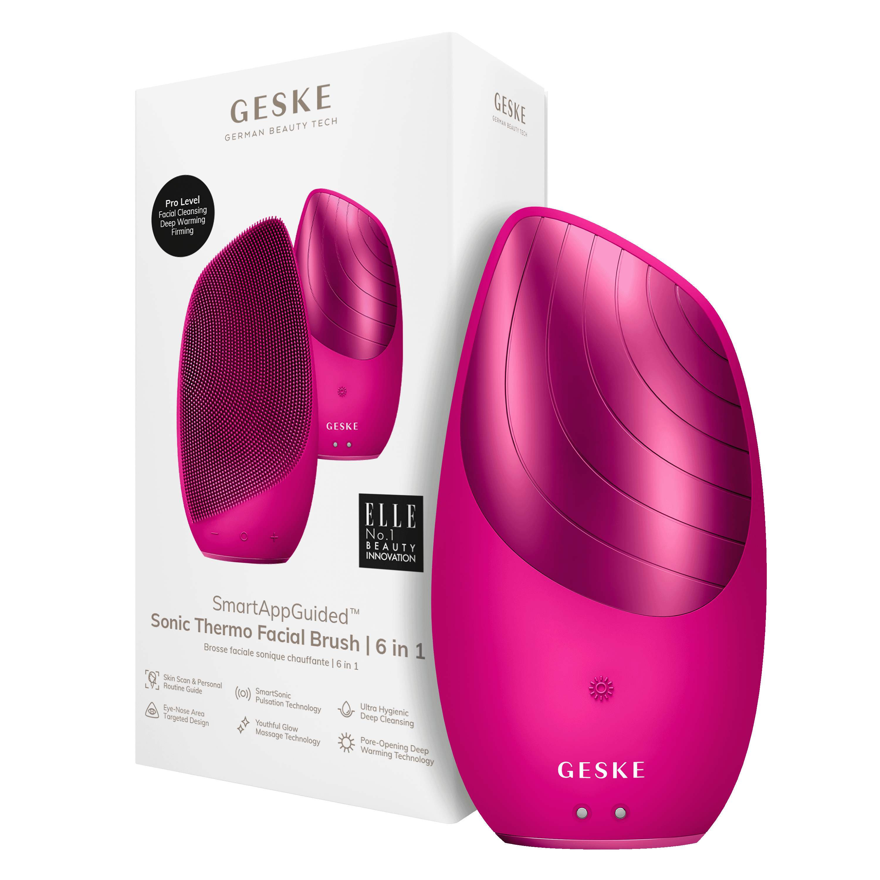 Geske Sonic Thermo Facial Brush 6In1 Magenta