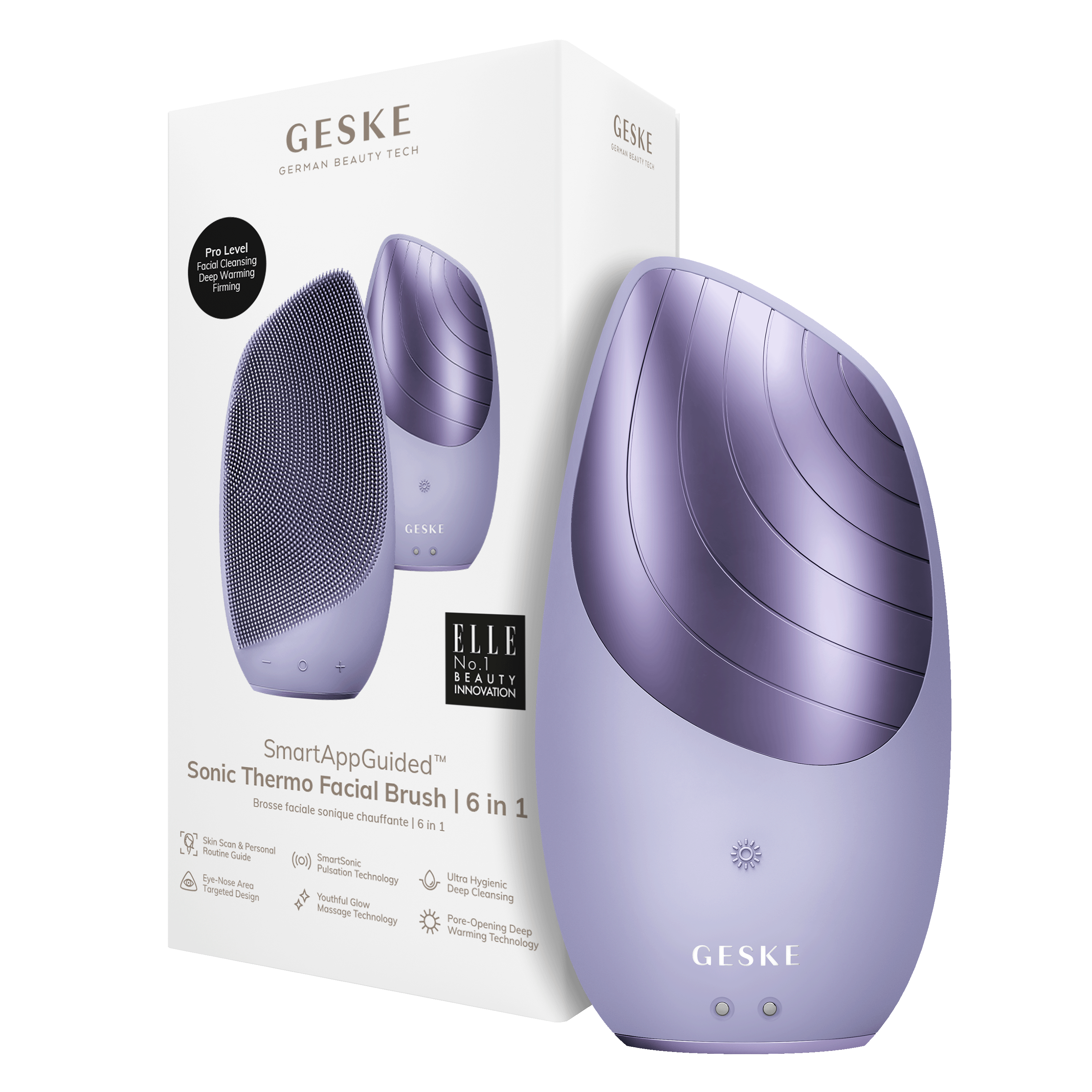 GESKE Sonic Thermo Facial Brush 6in1 Purple