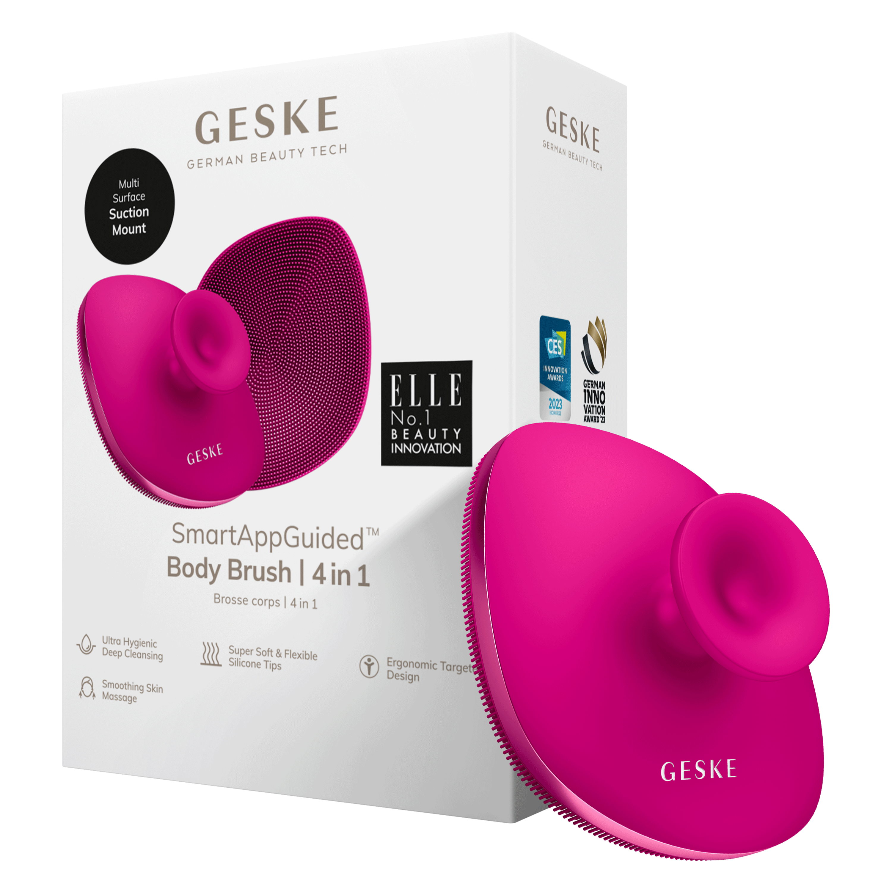 Geske Body Brush - 4 In 1 Magenta