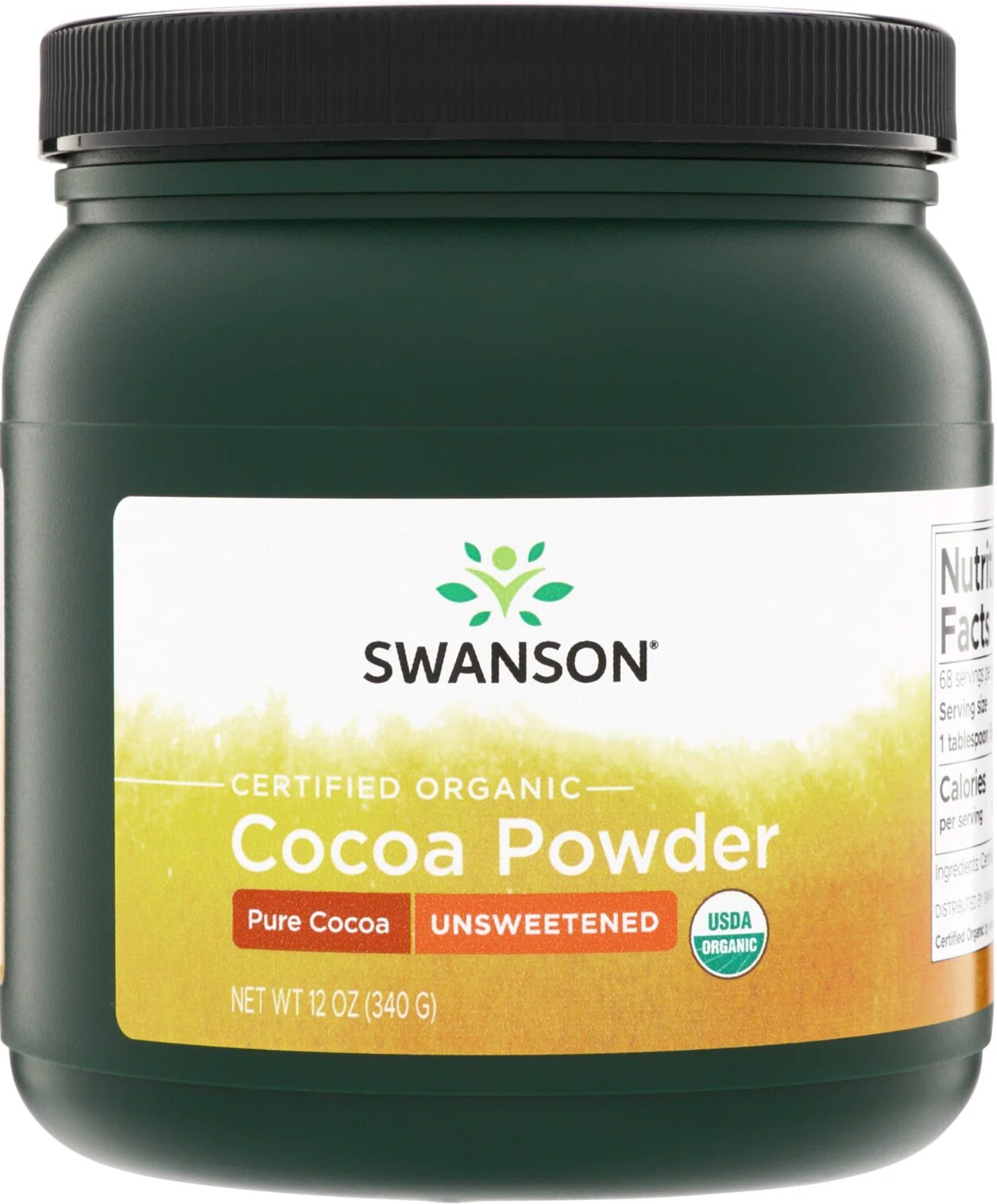 Swanson Organic Cocoa Powder - Unsweetened - 12 Oz