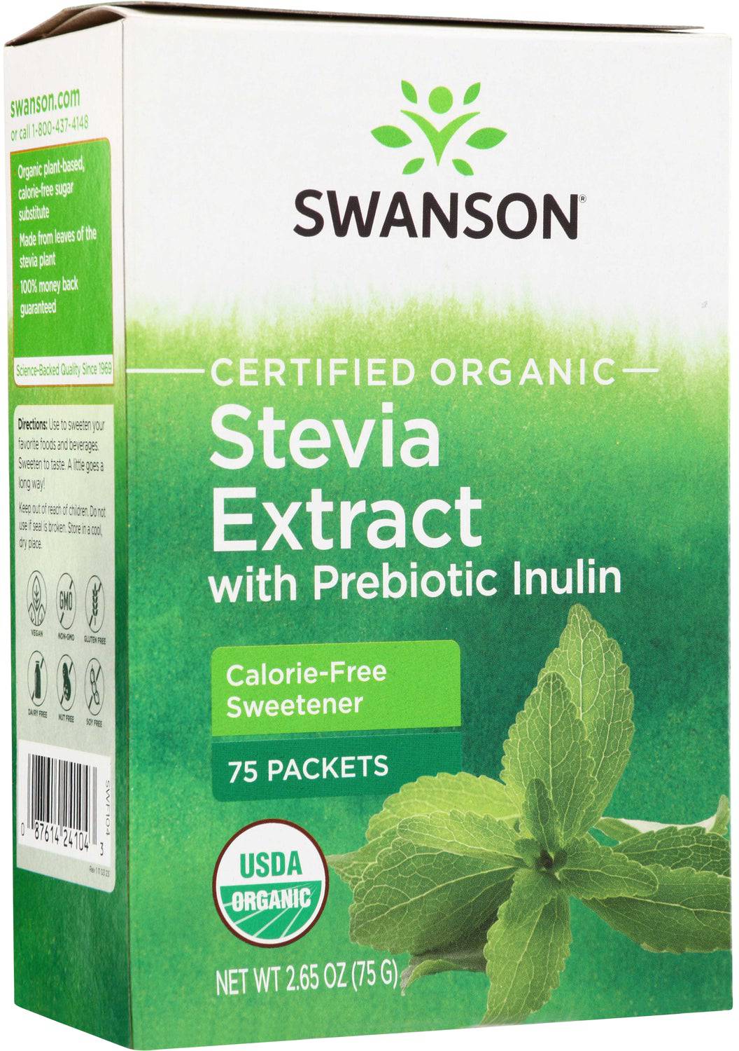 Swanson Organic Stevia Extract with Prebiotic Inulin 75 Pkts