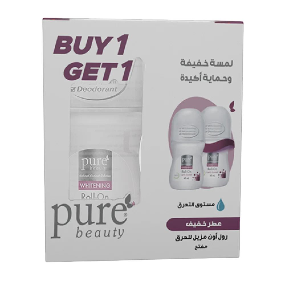 Purebeauty Whitening Roll-on Lightly Scented Kit Pack (1+1)