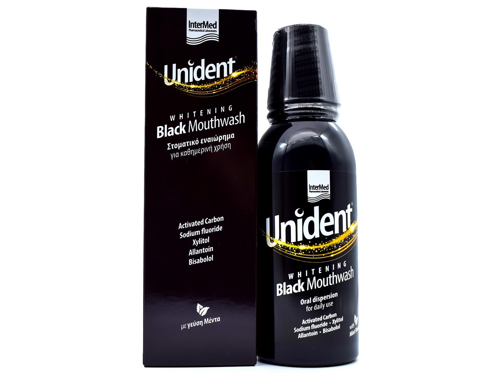 Intermed Unident Black Mouthwash 250Ml