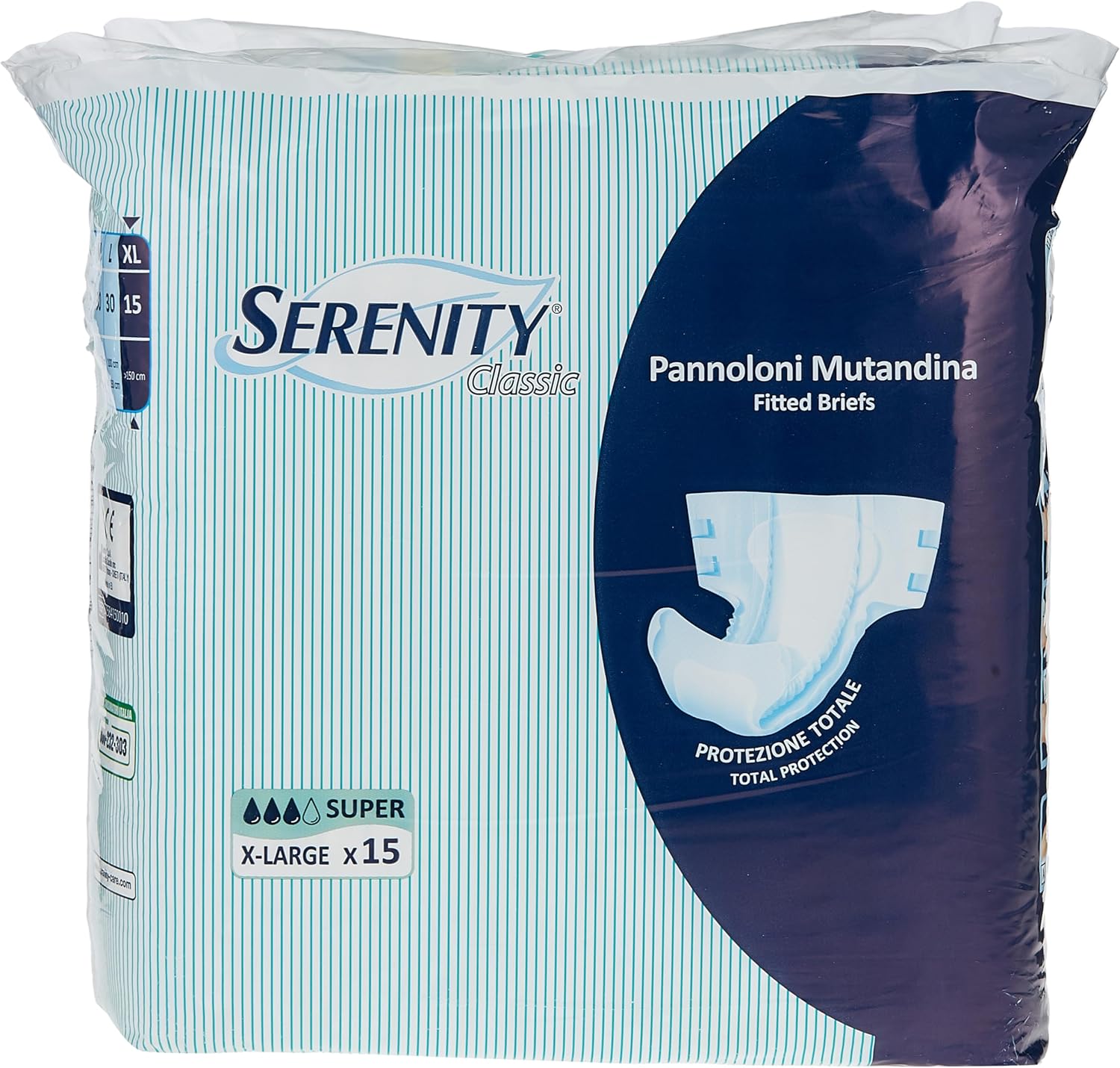 Serenity Diapers ( Extra ) Xl 15 Pcs