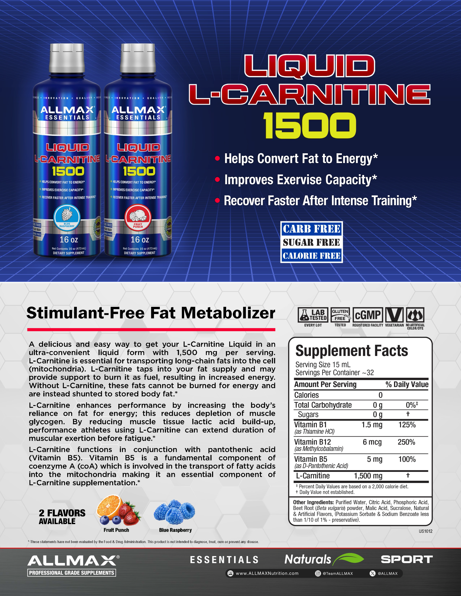 allmax l-carnitine Allmax main image 0