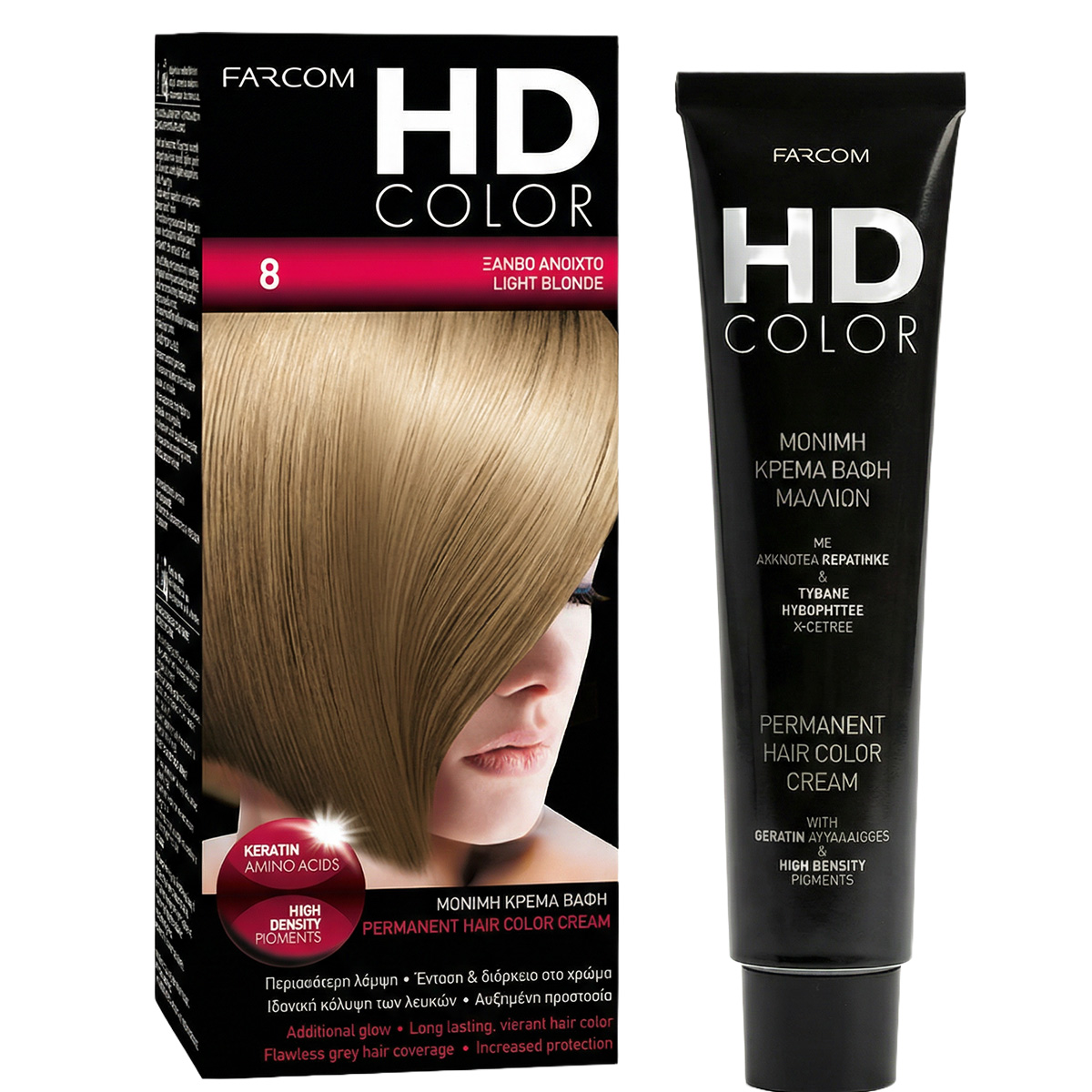 Farcom HD Hair Color No 8 Light Blonde