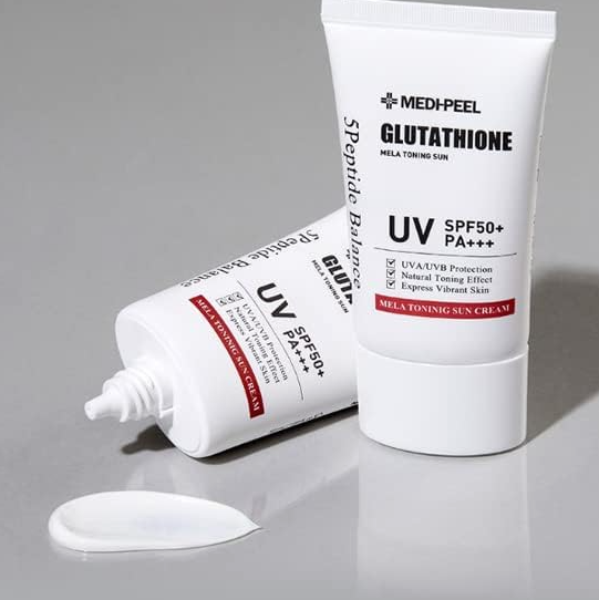 medi peel glutathione sunscreen MEDI-PEEL Red Lacto Collagen Sun Cream SPF50 PA++++ 50ml lifting hybrid sun protector that offers effective UV protection with broad spectrum SPF50+ PA++++ Medi-Peel Glutathione Hyal Aqua Sun