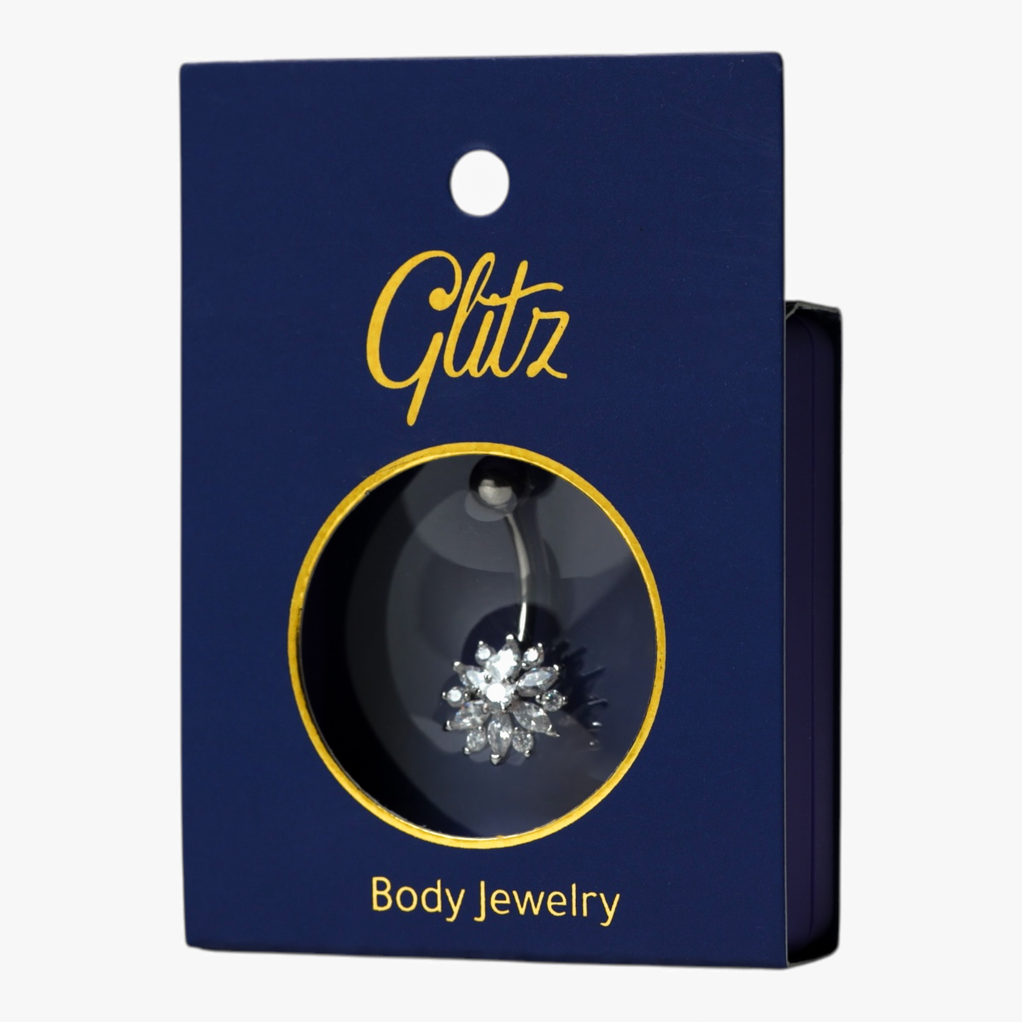 Glitz Body Ring Silver With Crystal Star