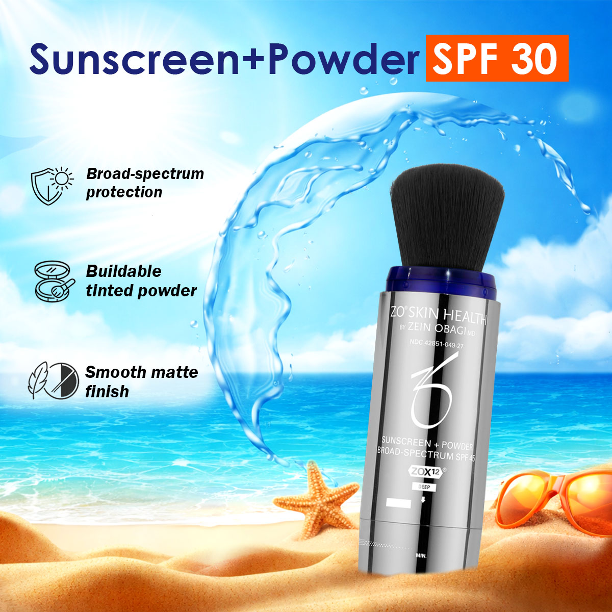Zo Skin Health Sunscreen + Powder Broad-Spectrum Medium Shade 30