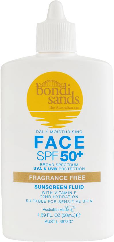 بوندي ساندز SPF 50+ سائل الوجه خالي من العطر 50 مل