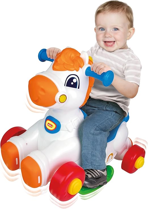 Junior Rider Rocking Horse – 2-in-1 Interactive Ride-On & Rocking Horse with Sounds & Lights for Toddlers