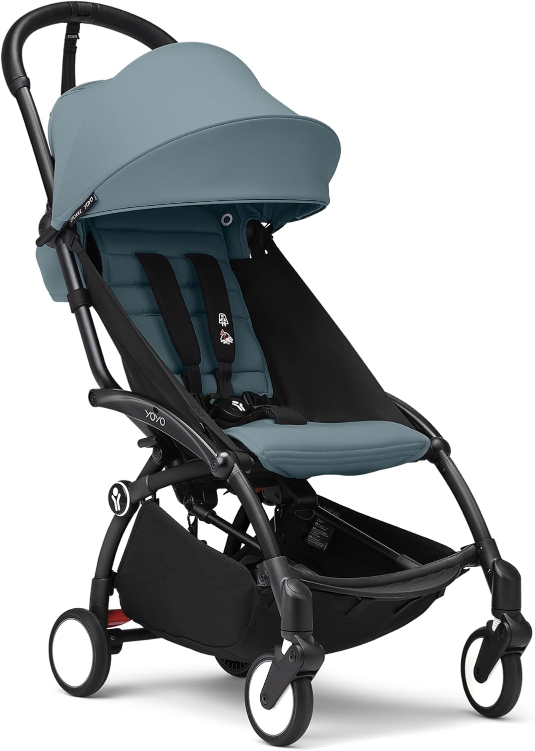 Stokke Yoyo3 6+ Months Black Frame Stroller - Aqua