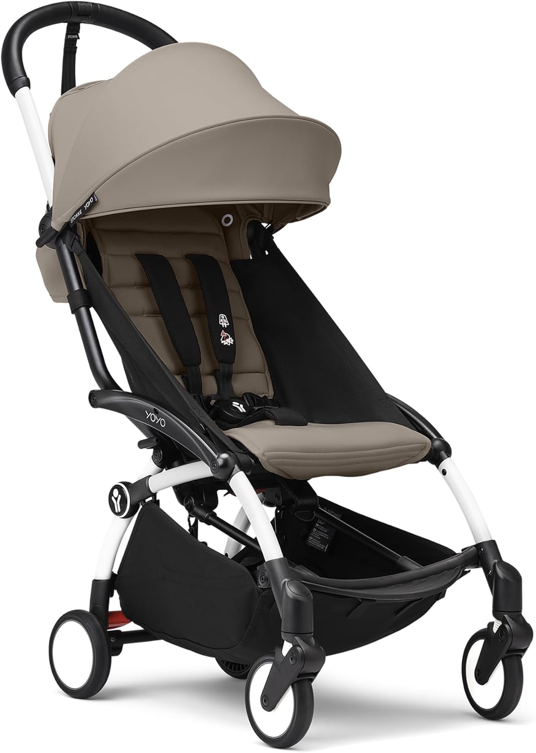Stokke Yoyo3 6+ Months White Frame Stroller - Taupe