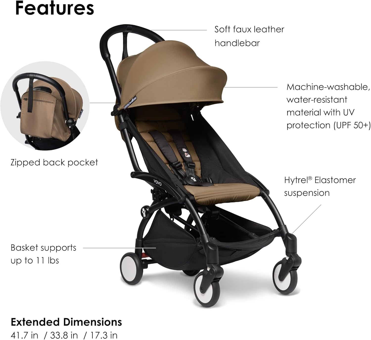 Babyzen - Yoyo2 - Black Frame + Color Pack 6+ Toffee-Bundle | Nahdi