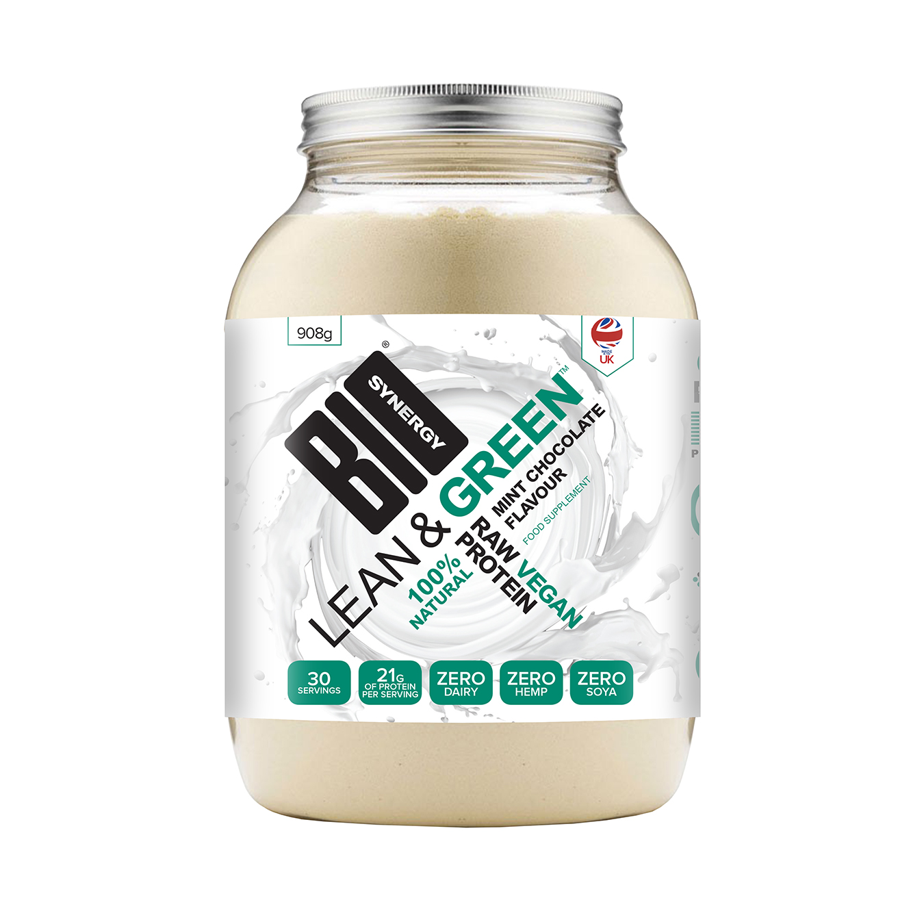 Bio-Synergy Lean & Green Vegan Protein Choc Mint 908 Gm