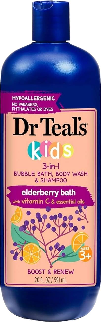 Dr Teals Kids 3 In 1 Bubble, Body & Shampoo 591Ml
